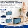 4-Chamber Separating Spin Mop System with Glide Wheels and 6 Microfiber Pads