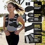 PACEARTH Adjustable Weighted Vest with Reflective Stripes and Mesh Pocket (6-30 lbs)