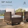 HERA'S HOUSE 8-Piece Swivel Glider Patio Set with 56-Inch Fire Pit Table