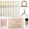 27-Piece Gold Plated Aluminum Interchangeable Tunisian Crochet Hook Set