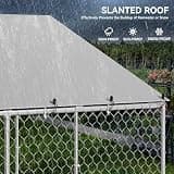 YITAHOME 10x10 Heavy-Duty Galvanized Outdoor Dog Enclosure Kennel with Waterproof Roof