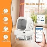 FRCFRC Automatic Cat Litter Box with Washable Drum and Bluetooth Tracking