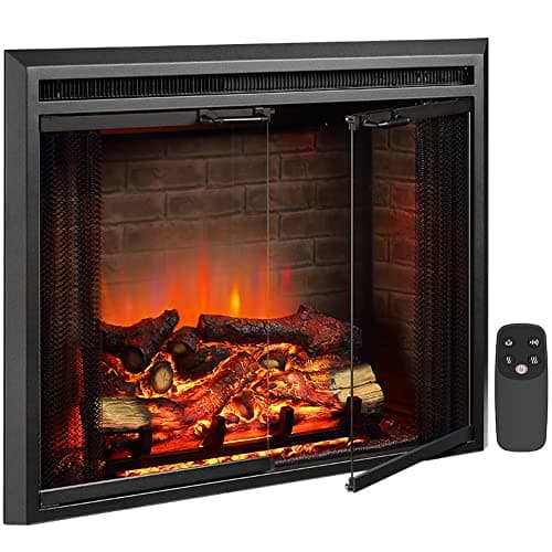 PuraFlame Klaus Traditional Electric Fireplace Insert with Sound Effects