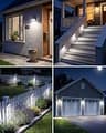 Peasur 140 LED Waterproof Solar Powered Motion Sensor Fence Lights, 6-Pack