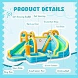 FINCOME Dual-Height Inflatable Water Slide and Sports Play Park for Kids