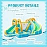 FINCOME Dual-Height Inflatable Water Slide and Sports Play Park for Kids