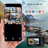 VJIANGER 4K Digital Camera with 64MP Sensor, 18X Zoom, Built-in Flash and Wi-Fi Transfer