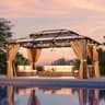 Aoxun 12x16 ft. Large Outdoor Polycarbonate Double Roof Metal Pavilion