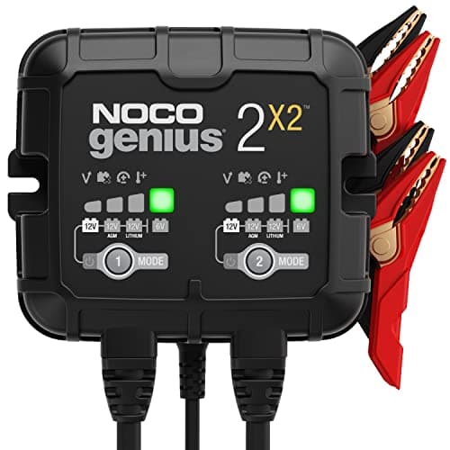 NOCO GENIUS2X2 4-Amp 2-Bank Smart Battery Charger and Multi-Chemistry Battery Maintainer