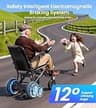 Traingiver 38lbs Foldable Motorized Wheelchair, 500W Dual Motor, 350 lbs Load