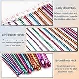 Coopay 23-Piece Mixed Metal Fixed & Bamboo Cabled Tunisian Hook Kit Set