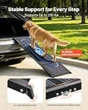 VEVOR 63-Inch Aluminum Folding Dog Ramp for Cars, 250 lbs Capacity, Non-Slip Surface