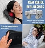 Zyllion Shiatsu Back and Neck Massager with Heat, 3D Deep Tissue Pillow