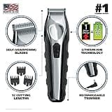 Wahl USA Lithium Ion Total Beard Trimmer Model 9888 (11 Combs, 25mm Capacity)