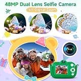Kids Digital Toy Camera Featuring 48MP Dual Lens and 1080P HD Video Recording