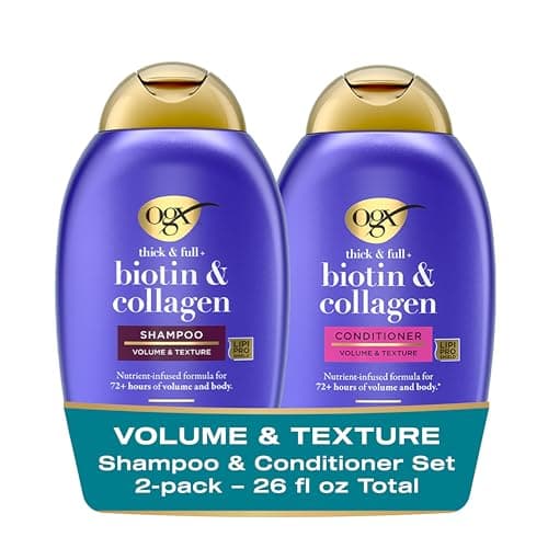 OGX Thick & Full Biotin and Collagen Volumizing Shampoo & Conditioner Set (13 fl oz)