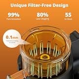 AIRMSEN Hands-Free Cold Press Juicer with 5.8-Inch Auto-Feed Chute and 300W Motor