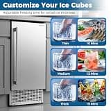 COSTWAY 15-Inch Under-Counter Commercial Ice Maker and Beverage Cooler Combo