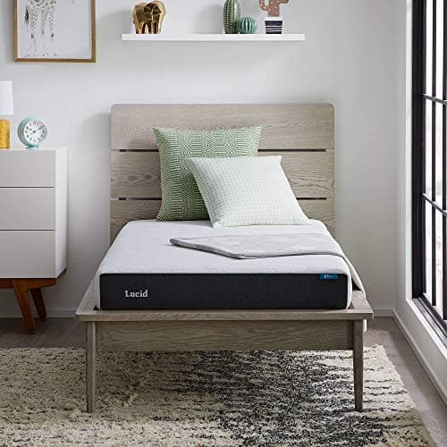 Lucid 6-Inch Firm Gel Memory Foam Twin Mattress with Bamboo Charcoal Layer