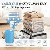 Cozy Essential 12-Combo Travel Storage Vacuum Bags with Cordless USB Pump