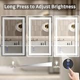 WISSMIELS 24" x 32" Dual-Stage Defogging LED Bathroom Mirror with Anti-Fall Brackets