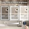 WISSMIELS 24" x 32" Dual-Stage Defogging LED Bathroom Mirror with Anti-Fall Brackets