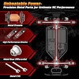 WIAORCHI 1:16 Scale All Terrain Fast RC Car with Metal Chassis and 40KM/H Speed