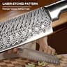 Astercook 15-Piece German Stainless Steel Knife Set with Laser Damascus Pattern