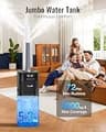 Lacidoll 20L Ultrasonic Dual Mist Tower Humidifier with 18-Inch Extended Pipe
