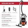 Hoover Commercial Shoulder Vac Pro Bagged Backpack Vacuum Cleaner Unit