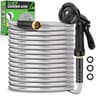 Kebose 100ft Heavy-Duty Stainless Steel Garden Hose with 10-Way Nozzle