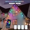 CAWWS 50ft Smart RGBW LED Outdoor String Lights with 20 Dimmable Color Changing Bulbs