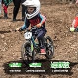 Olala Kids Electric Dirt Bike with 16-Inch Knobby Tires and Disc Brakes