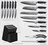 SANMEIHO 16-Piece Premium Powder Metallurgy Steel Kitchen Knife Block Set