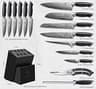 SANMEIHO 16-Piece Premium Powder Metallurgy Steel Kitchen Knife Block Set