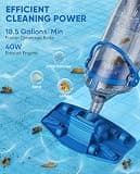 Teguy Cordless Handheld Pool Vacuum with Auto Shutoff and Reusable 500-Mesh Filters