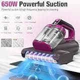 BYHUME Mattress Vacuum Cleaner with 17Kpa Suction, UV-C, and 145°F Heating