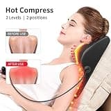 Boriwat Back Massager with Heat, 3D Kneading Massage Pillow with Remote