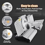 CUSIMAX Electric Deli Meat Slicer, 200W, Dual 8.7-Inch Stainless Blades