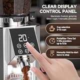 AMZCHEF 40mm Conical Burr Coffee Grinder with Digital LED Touch Display