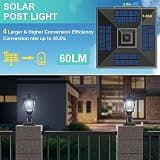 Greluna 60-Lumen Metal and Glass Exterior Lantern Solar Post Cap Light, 1-Pack
