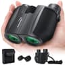 Aurosports 10x25 Compact Pocket-Sized Folding Binoculars for Travel & Stadium Events