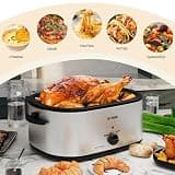 Premium 28-Quart High-Capacity Electric Roaster Oven with Self-Basting Lid