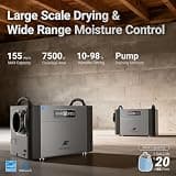 Airzentti 155-Pint Energy Star Commercial Dehumidifier with 16.4ft Lift Pump