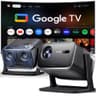 Aurzen BOOM Mini Google TV Smart Projector with 110-Degree Flexible Stand