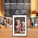 Pastigio 10.1-Inch Frameo WiFi Digital Picture Frame with Premium Embossed Bezel