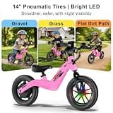 YunTopKids 14-Inch Electric Balance Bike with Kick-Start and LCD Display