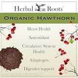 Herbal Roots USDA Organic Hawthorn Berry 1,200mg Vegan Capsules in Glass
