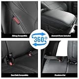 Coverdream Luxury Waterproof Faux Leather Car Seat Covers for Toyota Tacoma