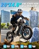 YVY 20-Inch Fat Tire Electric Utility Bike, 1500W Motor, 48V 15.6Ah Battery